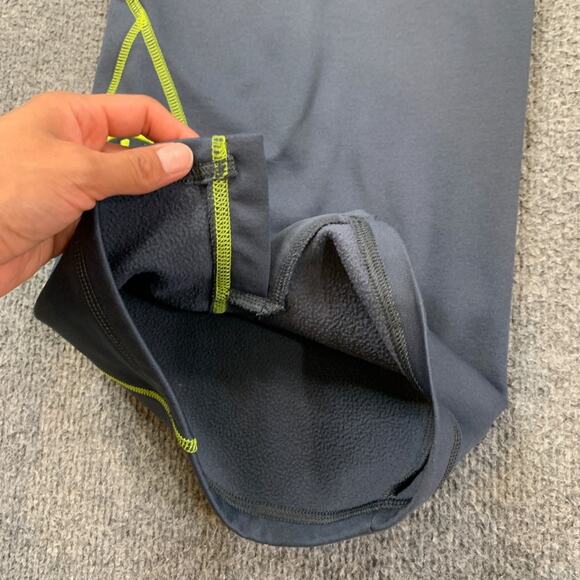 Under Armour Pants Womens M Medium Gray Lime Fleece Lined Semi Fitted Sweat - Picture 11 of 13